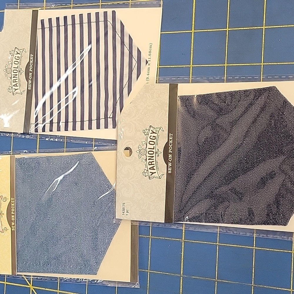 Sew-On Pocket Set of 3 - 3.7" x 4.6" New In Sealed